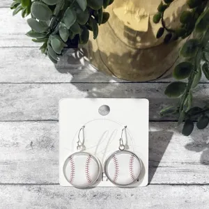 Baseball Dangly Earrings (SILVER OR GOLD)