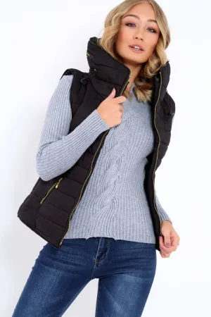 Black Padded Gilet - Ariella