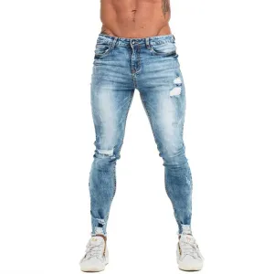 Blue Slim Fit Bottom Ripped Skinny Style Men Jeans