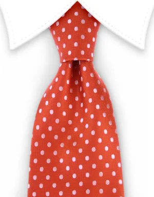 Burnt Orange Polka Dot Tie