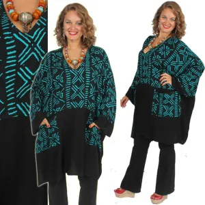 Dairi Fashions Nobi 2Pocket Tunic Top Boho Tribal MudCloth Sml-7x