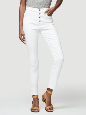 Frame - Le High Skinny Button Fly Blanc Street