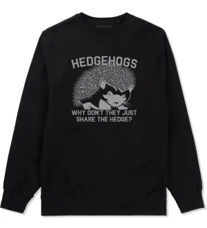 Hedgehog Funny Animal Mens Crewneck Sweatshirt