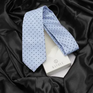 Kovove Elegant Cyan Polka Dot Neck Tie For Men