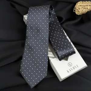 Kovove The Enchanting Polka Dot Dark Grey Necktie For Men