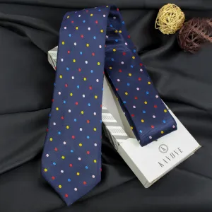 Kovove The Rainbow Polka Dot Blue Necktie For Men