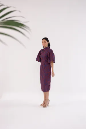 Liberty Cheongsam - Navy Tangerine