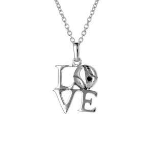 Love Baseball Necklace | Sterling Silver