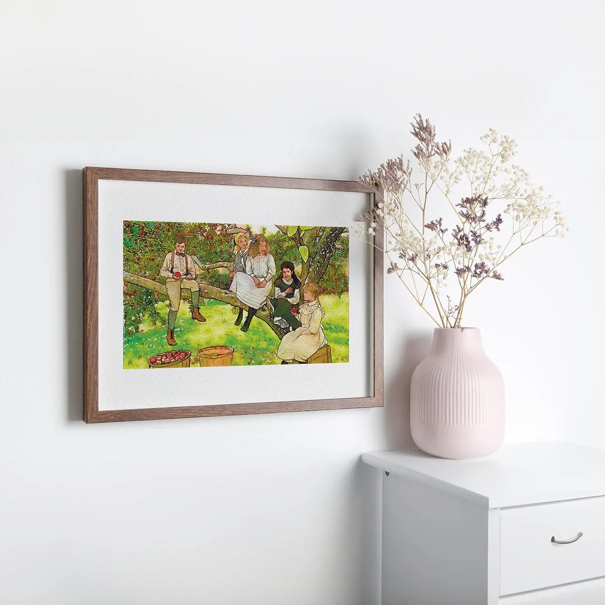 "Kids In Apple Tree" Limited Edition Illustrated Print on Watercolor Paper