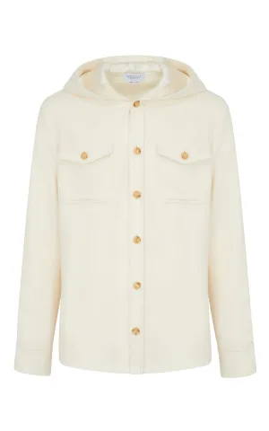 Swift Hoodie Shirt in Ivory Winter Silk